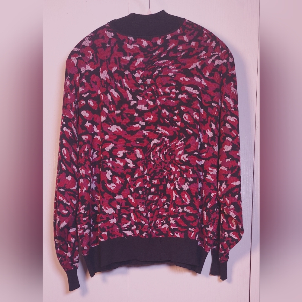 Eloquii Elements Oversized Cheetah Intarsia Mock Neck Sweater Size 18/20 Glam - Picture 11 of 12